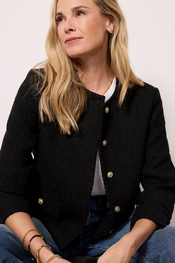 Everve Ellie Tweed Jacket Black