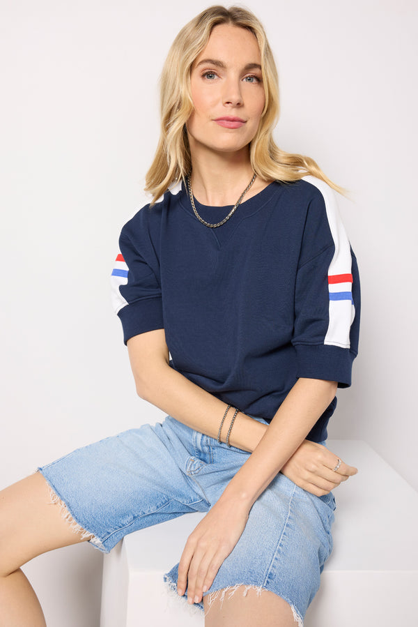 Everve Elliot Colorblock Sweatshirt Navy