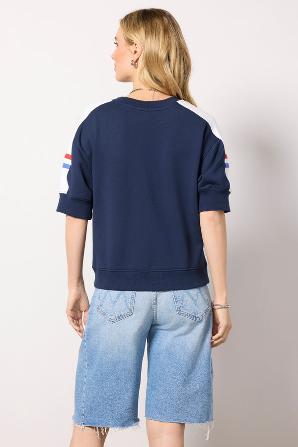 Everve Elliot Colorblock Sweatshirt Navy