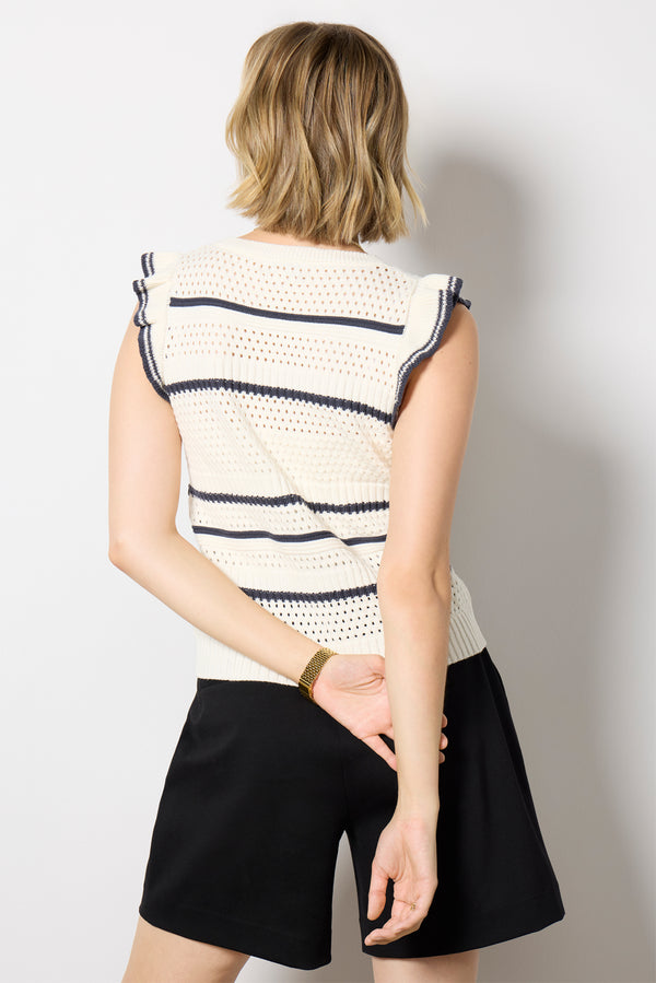 Everve Elodie Tank Ivory/Navystripe
