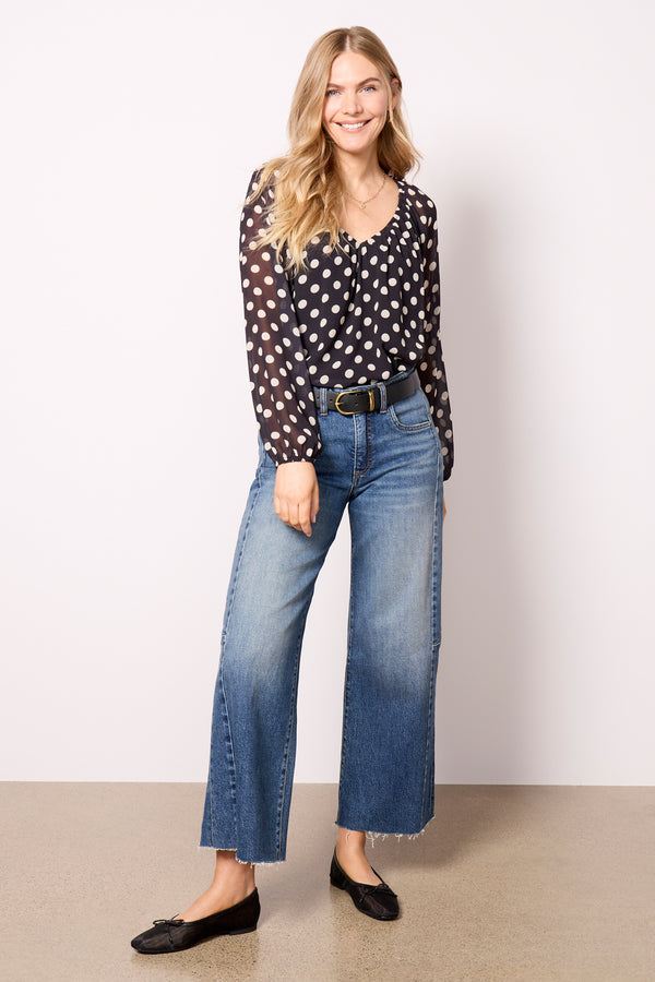 Everve Eloise Chiffon Blouse Black/White