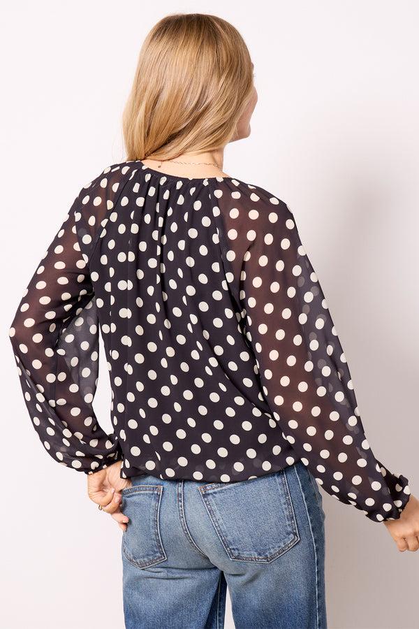 Everve Eloise Chiffon Blouse Black/White