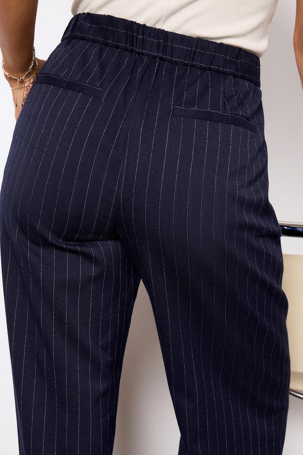 Everve Eloise Stripe Trouser Navy/White