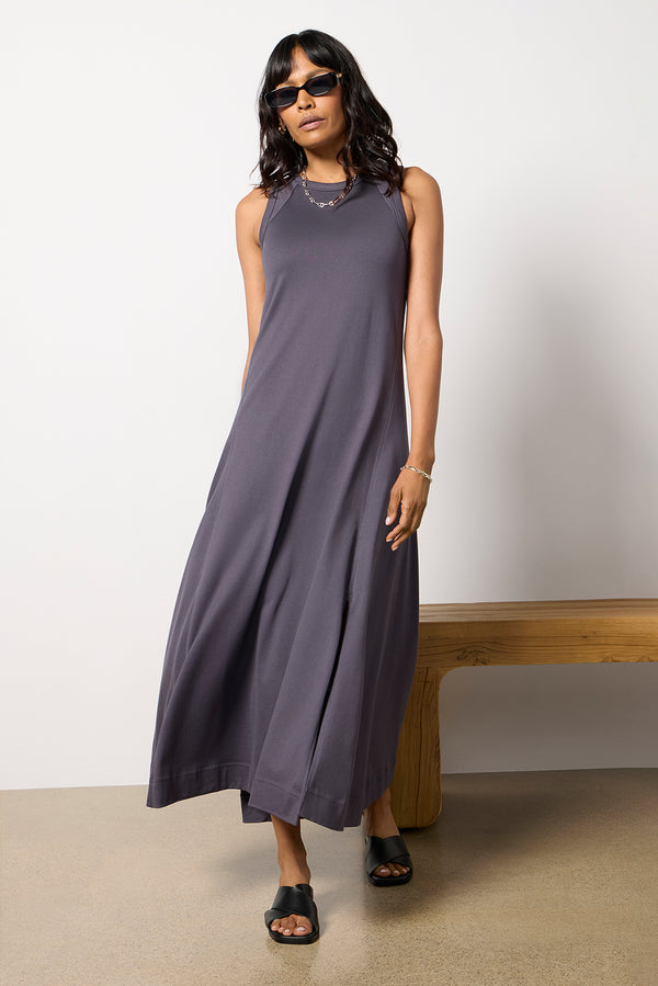 everve Elsi Maxi Dress Washedgrey