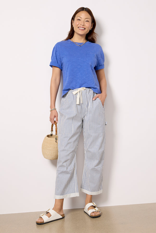 Everve Elsy Slub Pocket Tee Cobaltblue
