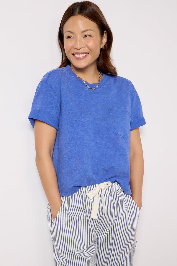 everve Elsy Slub Pocket Tee Cobaltblue
