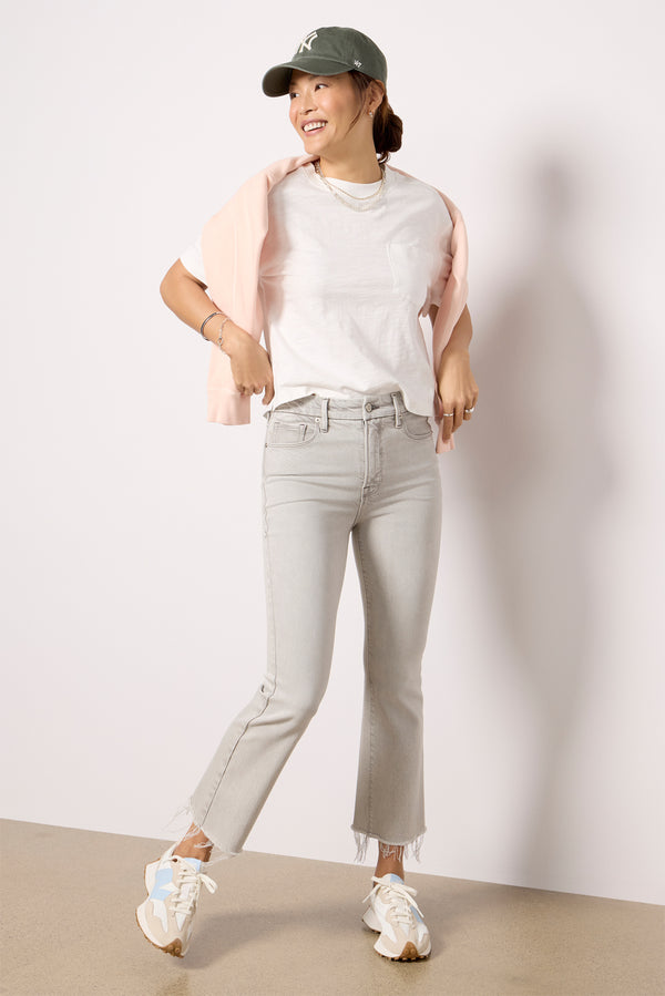 Everve Elsy Slub Pocket Tee White