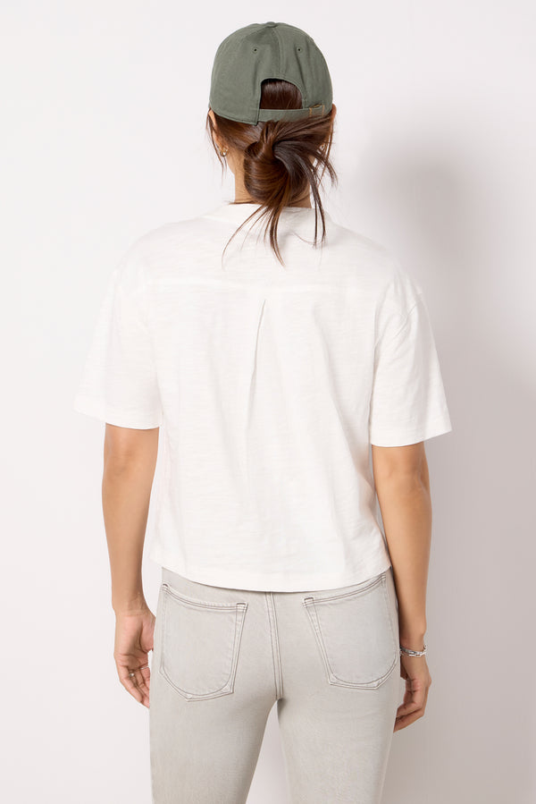 Everve Elsy Slub Pocket Tee White