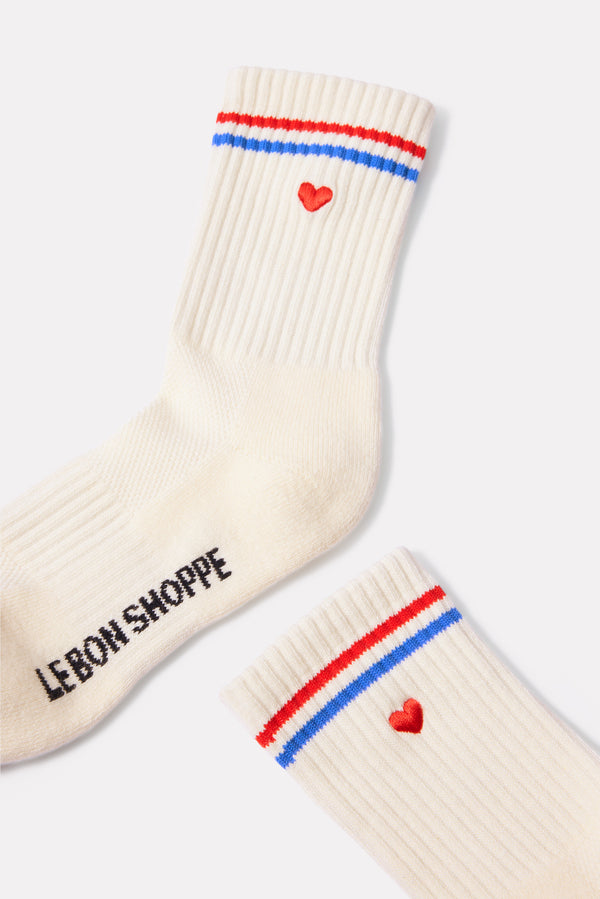 Everve Embroidery Girlfriend Sock Leche/Heart