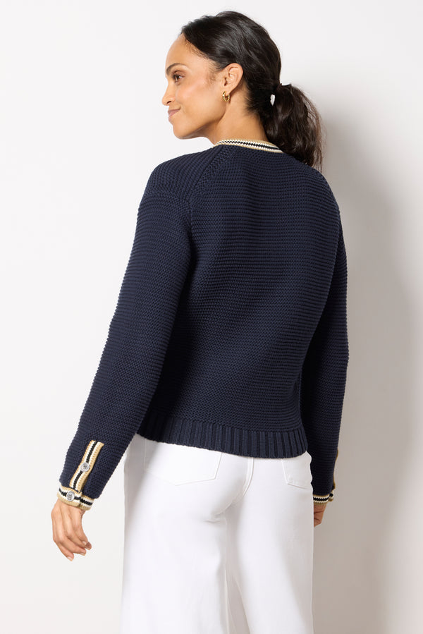 Everve Emerson Cotton Cardigan Darknavycombo
