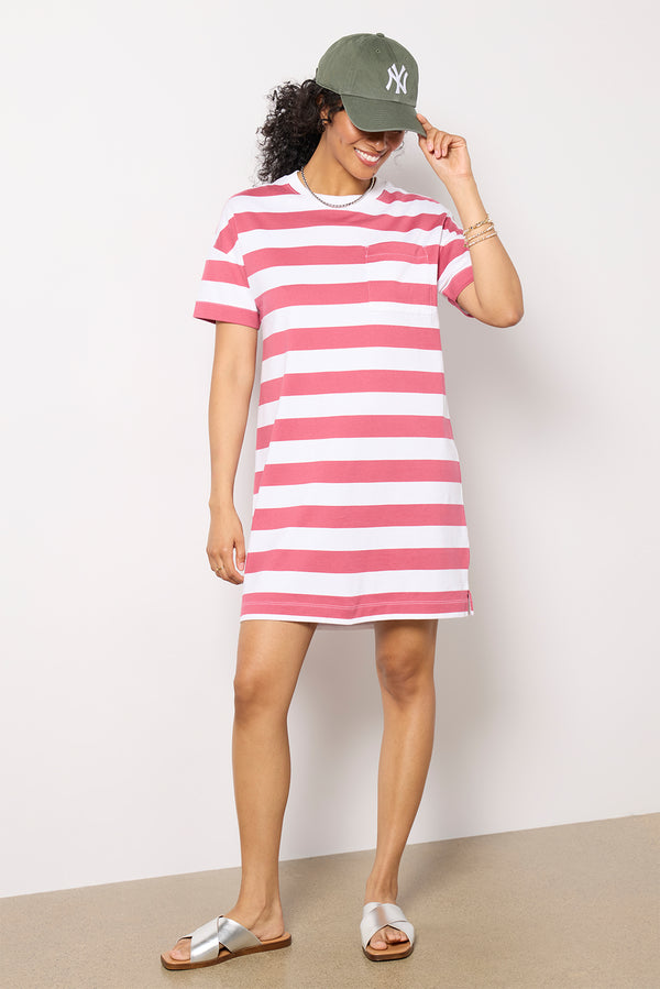 everve Emersyn T-Shirt Dress Brickstripe