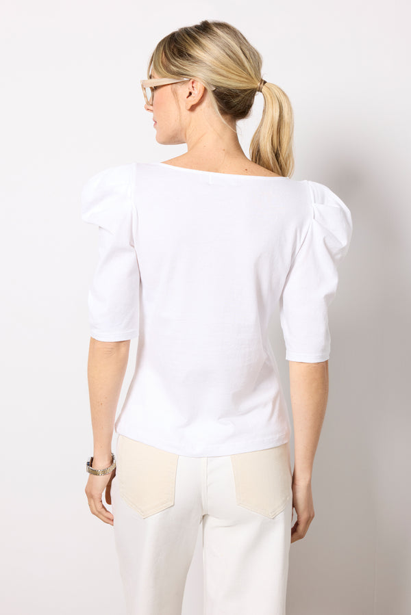 Everve Emery Boat Neck Top White