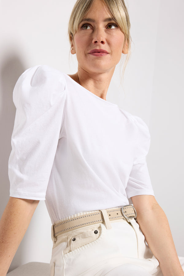 everve Emery Boat Neck Top White