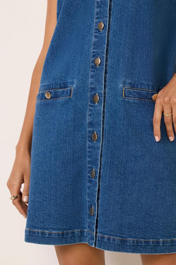 Everve Emma Denim Dress Mediumwashdenim