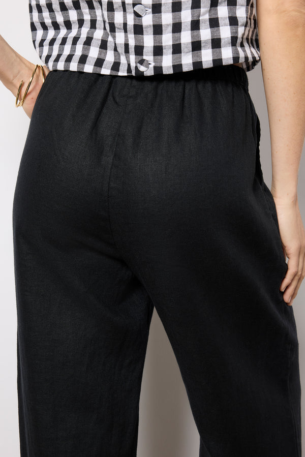 Everve Emmie Linen Pants Black