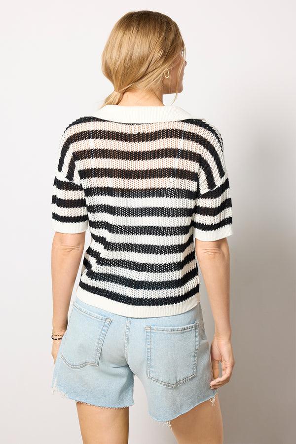 Everve Erica Pullover Black/White