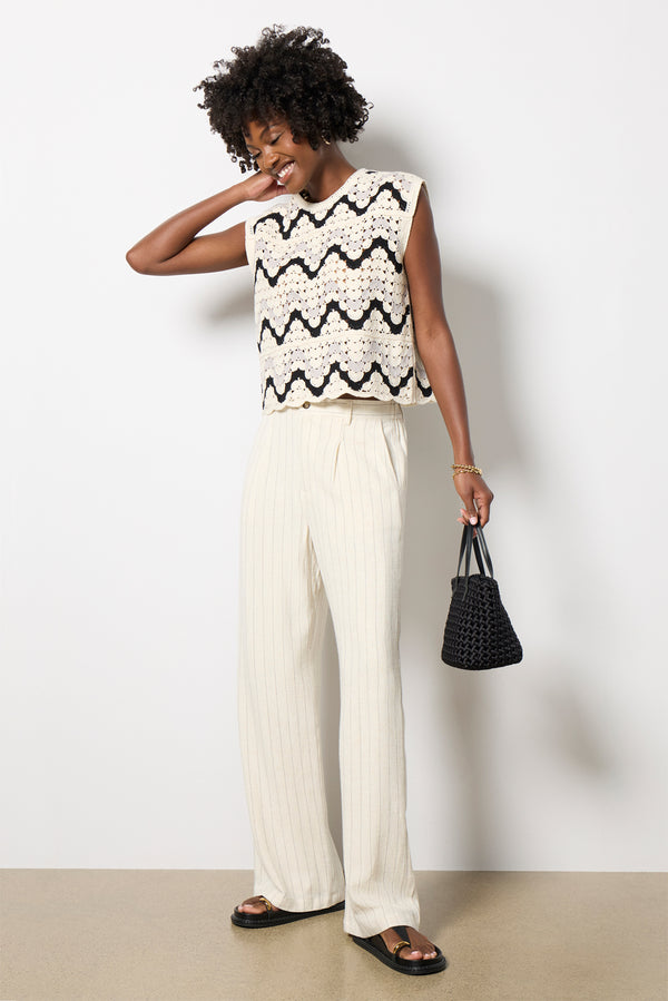 Everve Erin Crochet Pullover Neutral