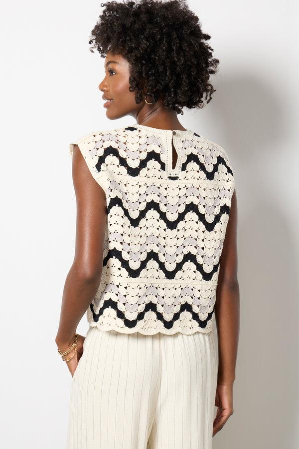 Everve Erin Crochet Pullover Neutral