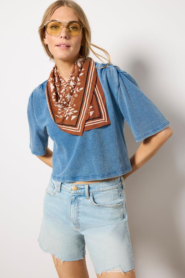 Everve Escape Knit Denim Sweatshirt Vintageindigo