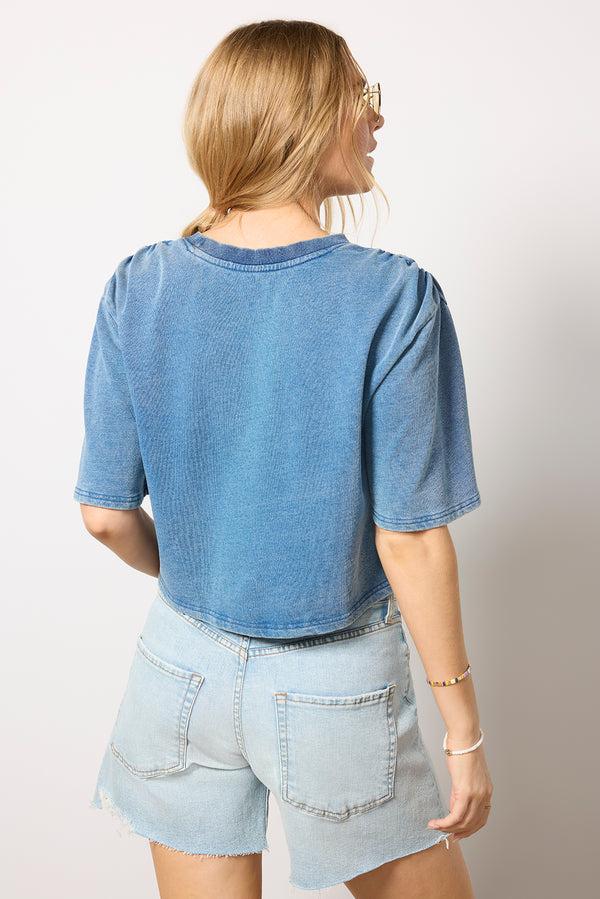 Everve Escape Knit Denim Sweatshirt Vintageindigo