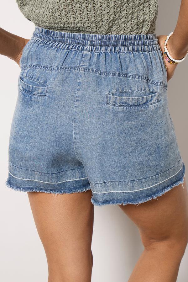 Everve Esmee Chambray Short Summberblue