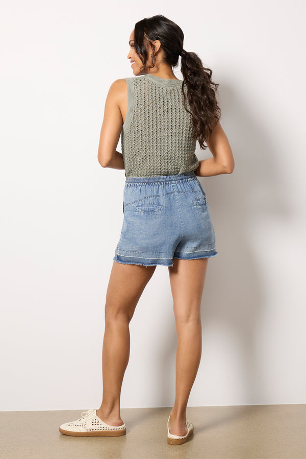 Everve Esmee Chambray Short Summberblue