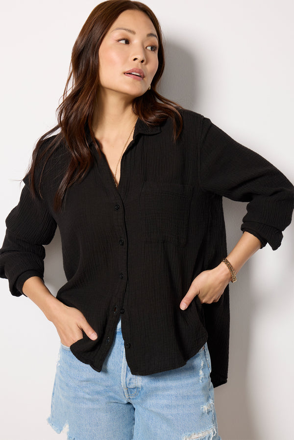 everve Essential Gauze Shirt Black