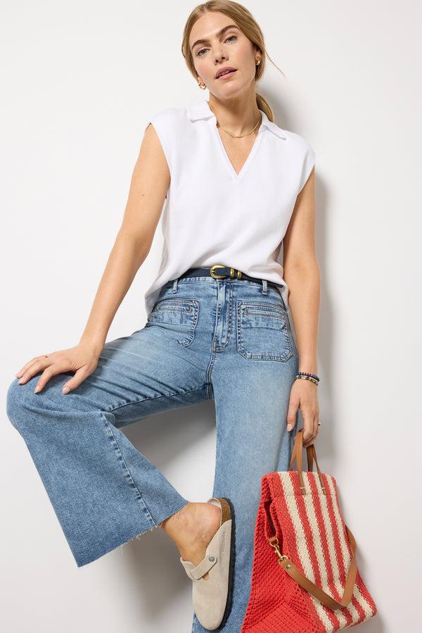 Everve Ester Polo Top White