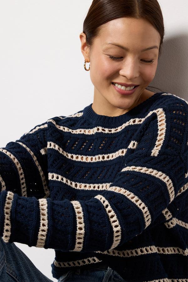 Everve Estero Stripe Sweater Eclipse
