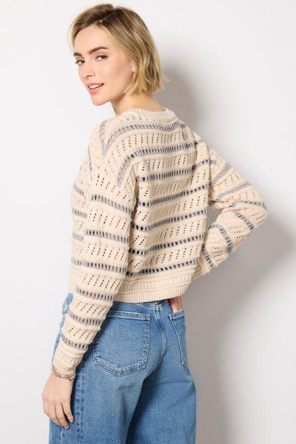 Everve Estero Stripe Sweater Jetstream/Gray