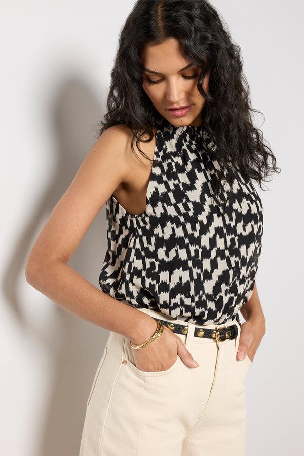 Everve Etta Halter Tank Black/Cream