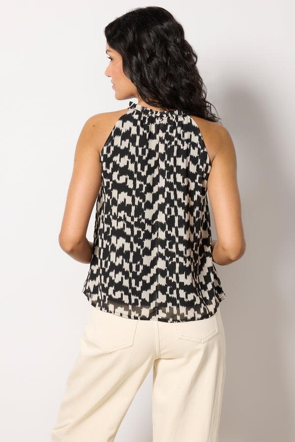 Everve Etta Halter Tank Black/Cream