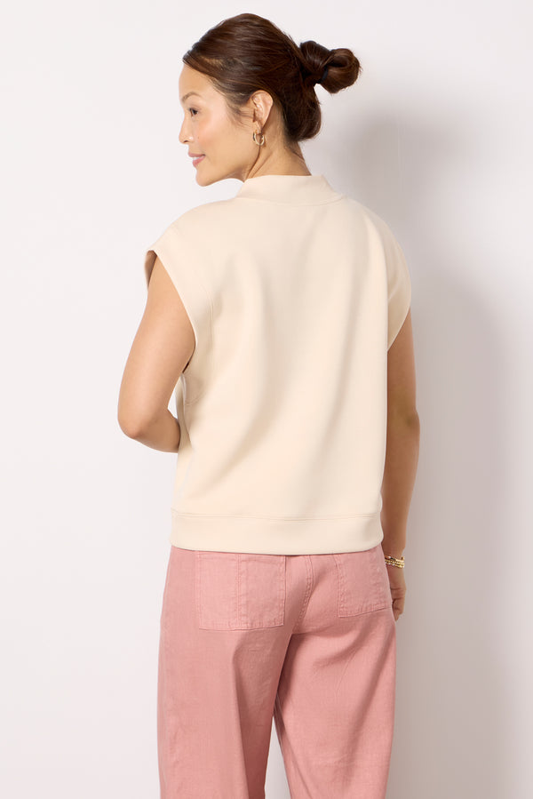 Everve Eva Sleek V Neck Top Bone