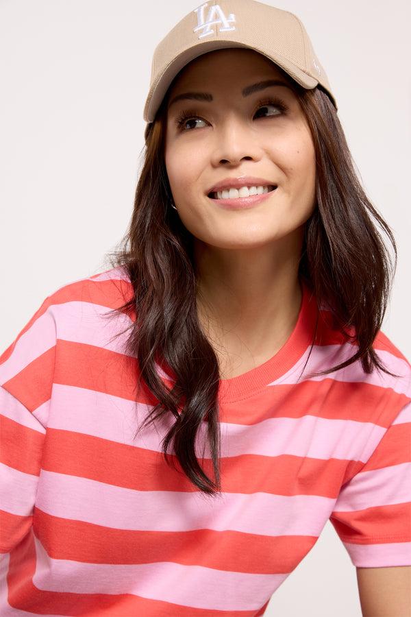 Everve Ever Perfect Tee Pink/Redstripe