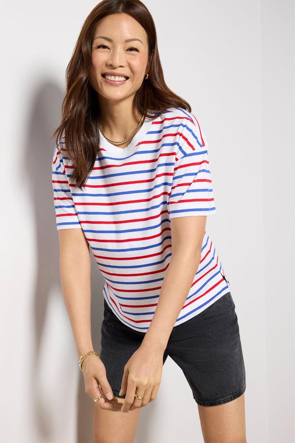 everve Ever Perfect Tee Red/Bluestripe