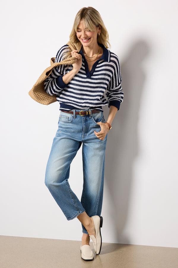 everve Ever Seamed Barrel Jean Medbluewash