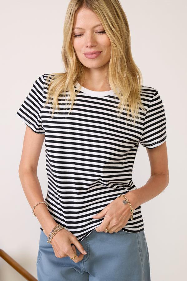 Everve Ever Slim Tee Black/Whitestripe