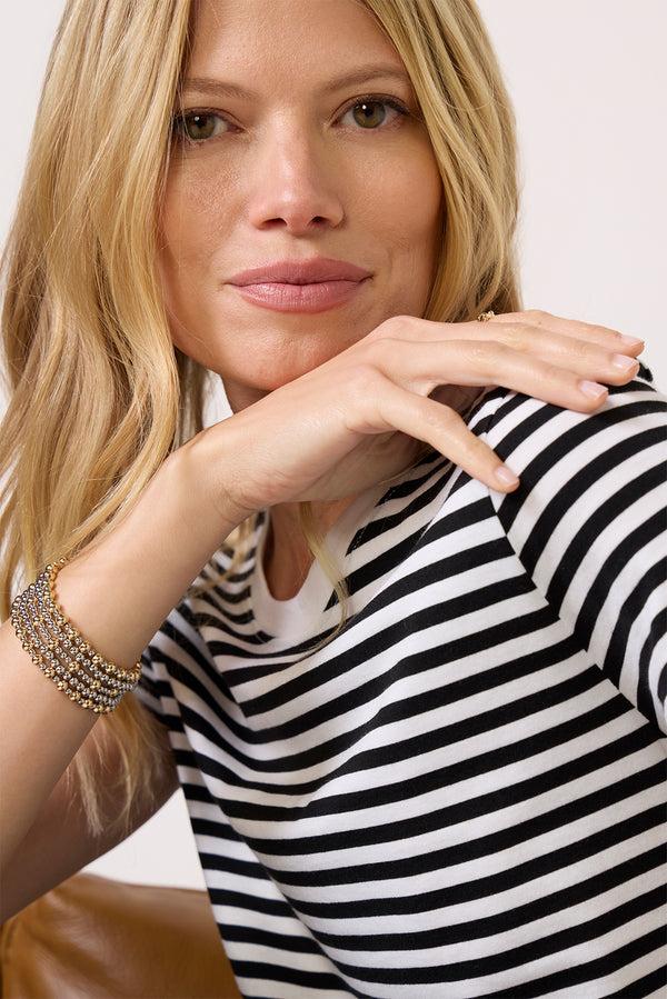 Everve Ever Slim Tee Black/Whitestripe