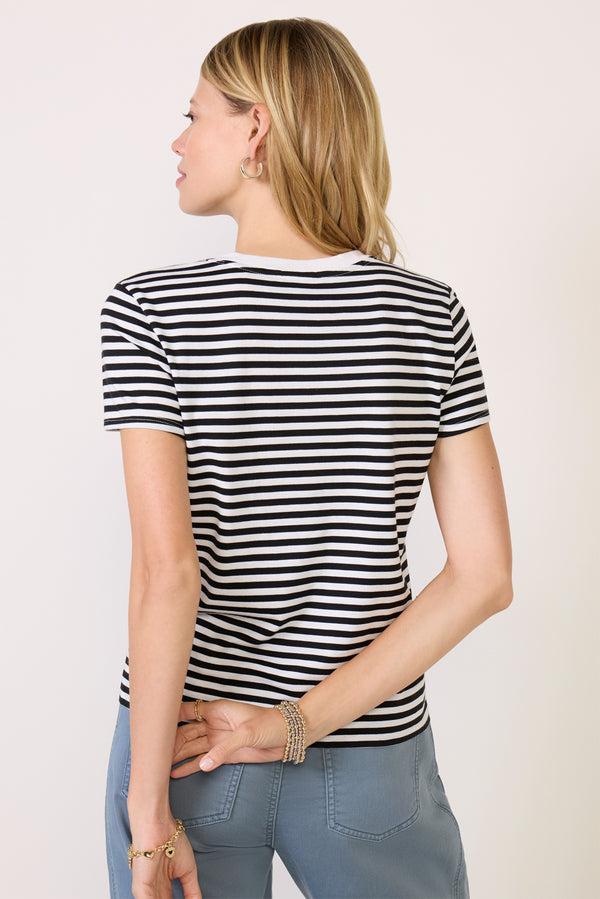 Everve Ever Slim Tee Black/Whitestripe