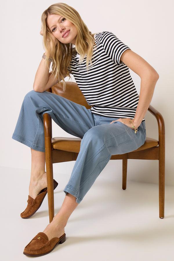 everve Ever Slim Tee Black/Whitestripe