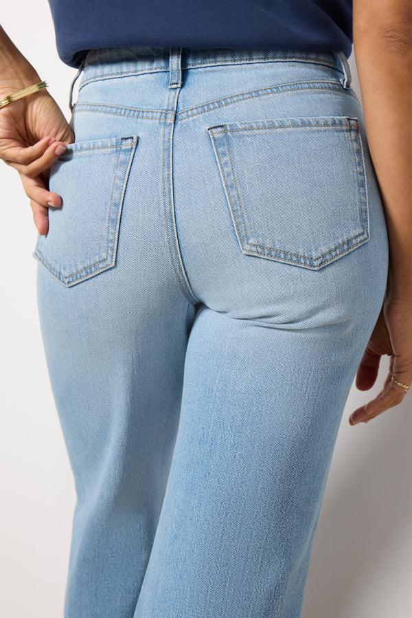 Everve Ever Vintage Boot With Inset Hem Lightwash