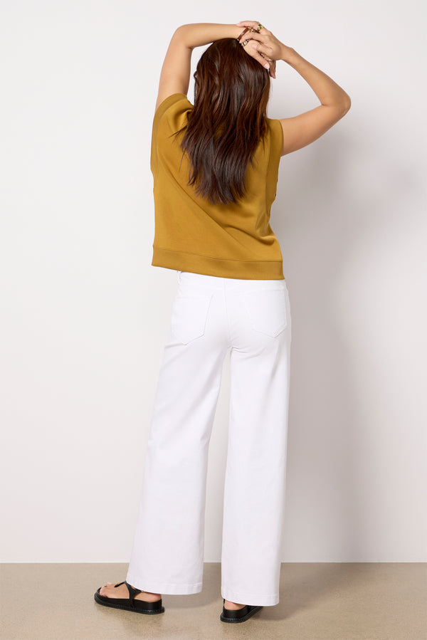 Everve Ever Wide Leg With Seam Detail White