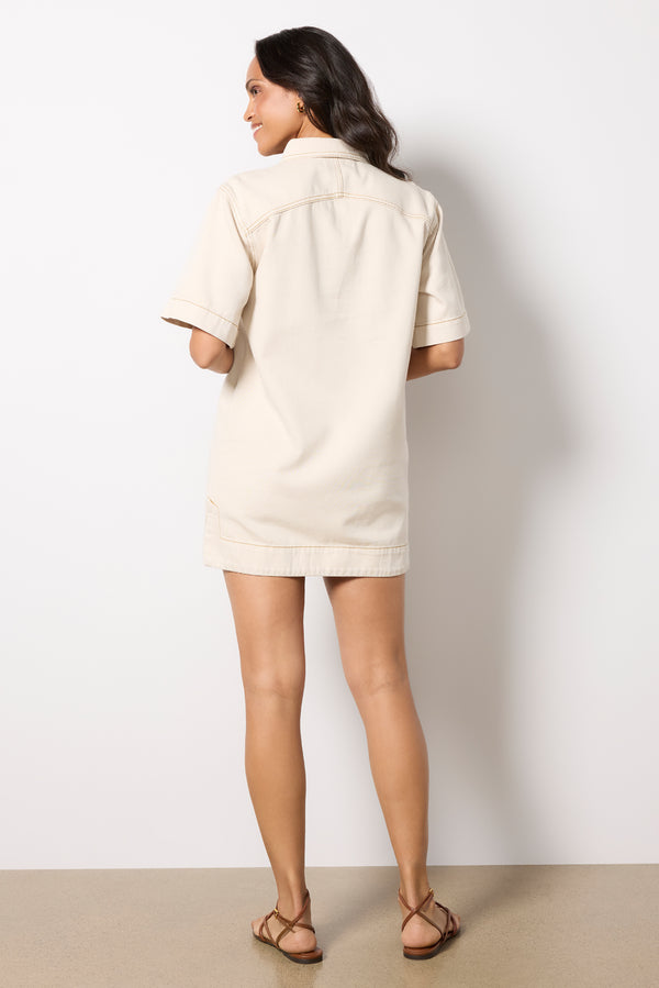 Everve Evie Denim Dress Natural