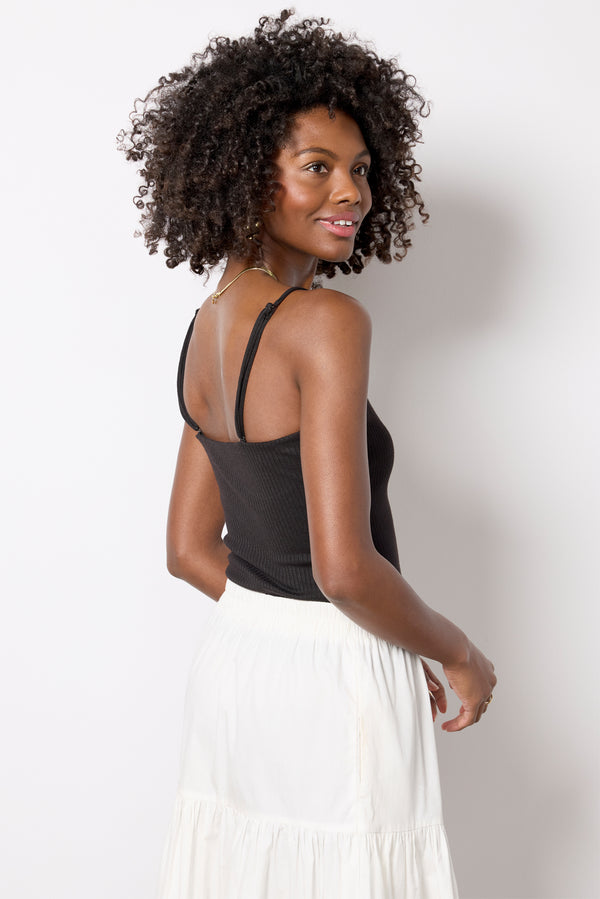 Everve Evie Rib Tube Top Black