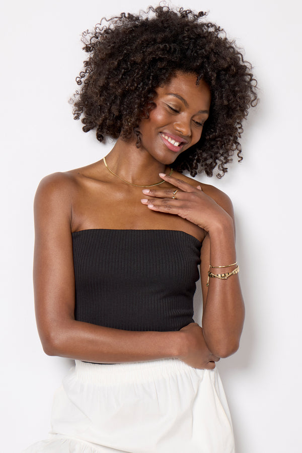 everve Evie Rib Tube Top Black