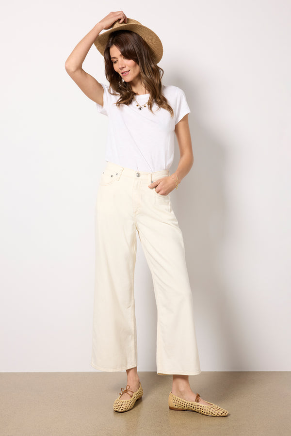 everve Featherweight Andi Wide Leg Ecru
