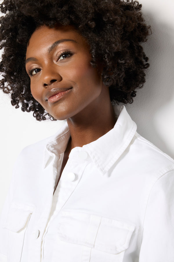 Everve Finly Short Sleeve Jacket White