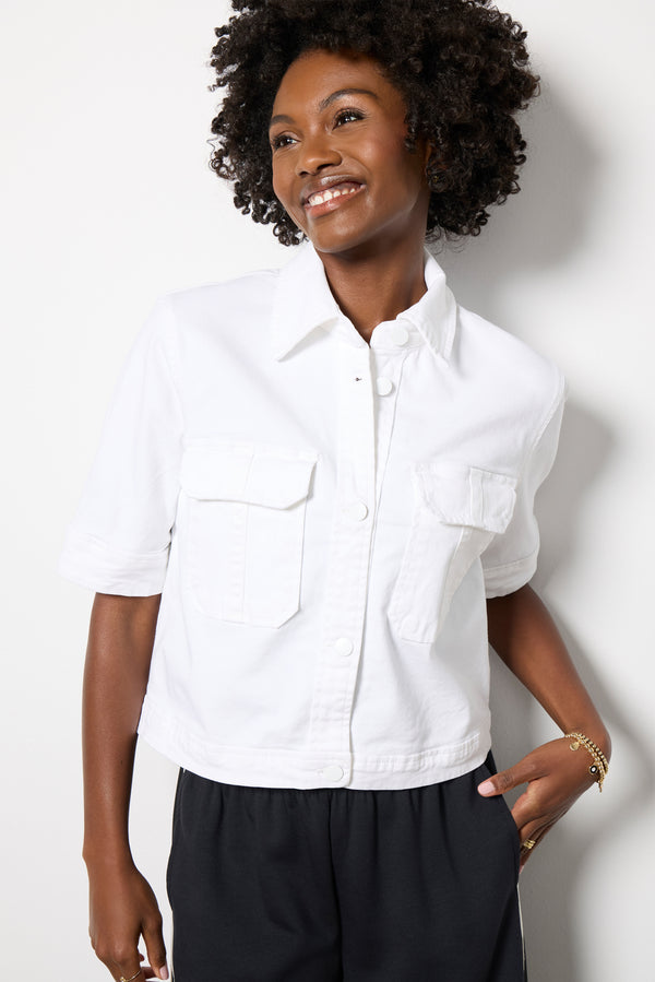 everve Finly Short Sleeve Jacket White
