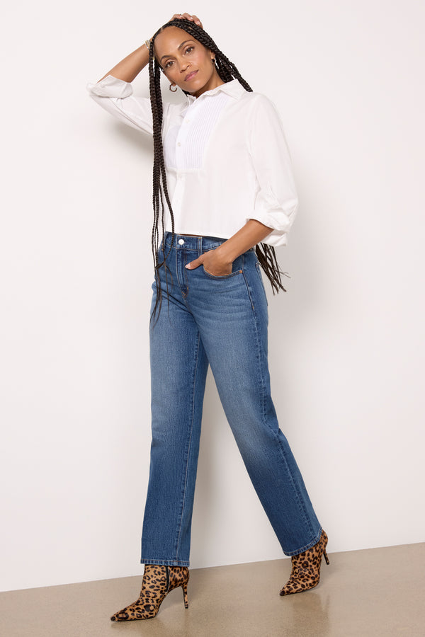 Everve Fino Boxy Cropped Shirt White