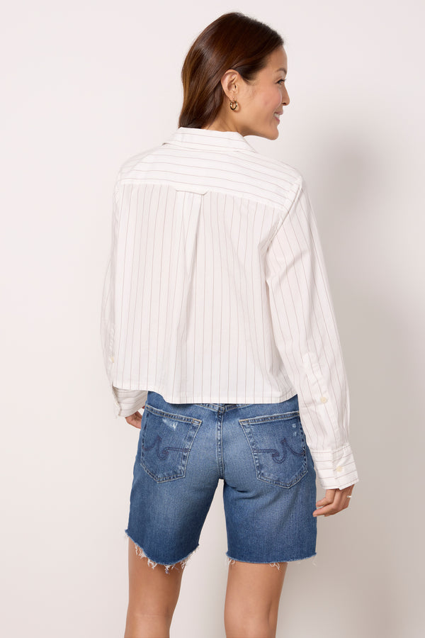 Everve Fino Cropped Shirt Clovestripe